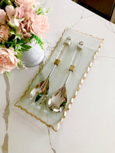 Load image into Gallery viewer, Stainless Steel Salad Servers with Gold edge