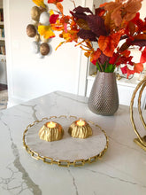 Load image into Gallery viewer, Set of 2 Gold Textured Tea Light Holders
