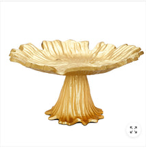 Load image into Gallery viewer, Gold Flower Cake Plate