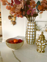 Load image into Gallery viewer, Small White and Gold Ginger Jar