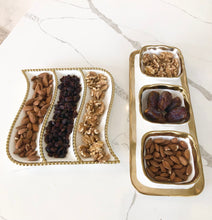 Load image into Gallery viewer, Porcelain White 3 Divider Tracker Dish