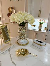 Load image into Gallery viewer, White Tissue Box Gold Rounded Design