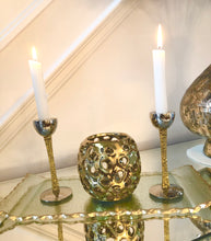 Load image into Gallery viewer, Set Of 2 Candle Holders - Gold/ Nickel