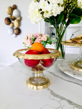 Load image into Gallery viewer, Footed Bowl with Gold Border