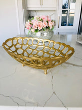 Load image into Gallery viewer, Gold Oval Looped Bread Basket