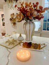 Load image into Gallery viewer, White Ginger Jar with Gold Striped Detail 24&quot;H
