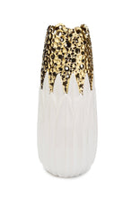 Load image into Gallery viewer, White porcelain vase Gold Design
