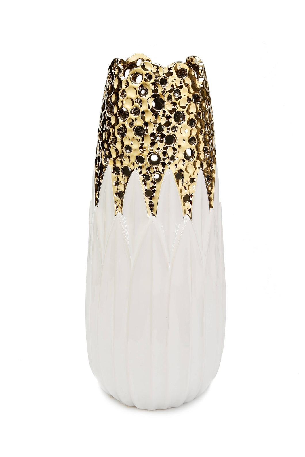 White porcelain vase Gold Design