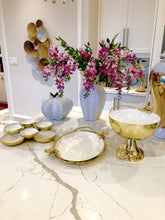 Load image into Gallery viewer, White Vase with Gold Rim
