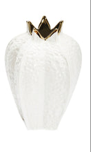 Load image into Gallery viewer, White Vase with Gold Rim

