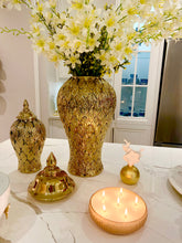Load image into Gallery viewer, Gold Petal Textured Ginger Jar Small 14&quot;H x 6&quot;W
