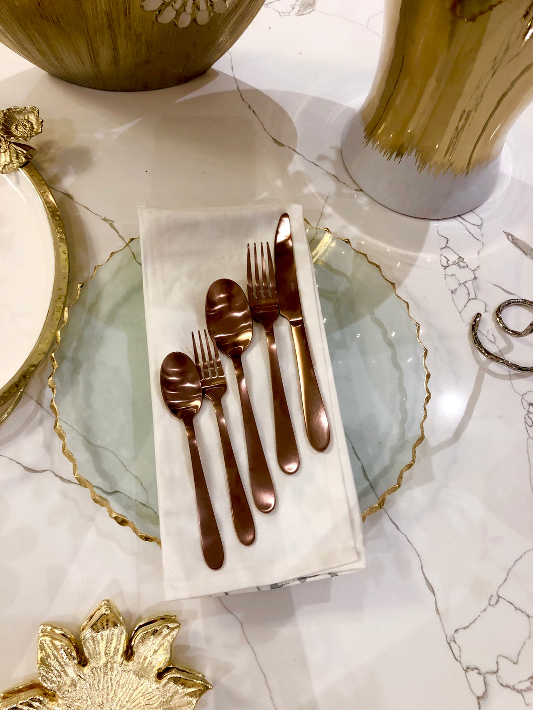 Copper Matte Finish Flatware Set