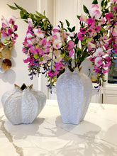 Load image into Gallery viewer, White Vase with Gold Rim
