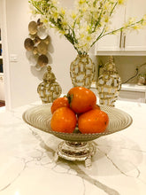 Load image into Gallery viewer, Glass Food or Fruit Dish with Silver Base

