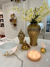 Load image into Gallery viewer, Gold Petal Textured Ginger Jar Large  24&quot;H x 10.5&quot;W
