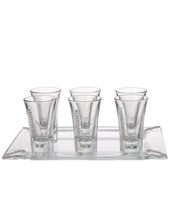 Load image into Gallery viewer, Swarovski Crystal 6 Liquor Glass With Tray
