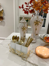 Load image into Gallery viewer, Leaf Cutlery Holder with White Inserts
