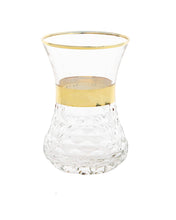 Load image into Gallery viewer, Set Of 6 Tea Glasses With Gold And Crystal Detail
