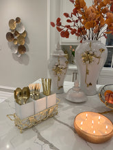 Load image into Gallery viewer, Leaf Cutlery Holder with White Inserts
