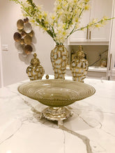 Load image into Gallery viewer, Glass Food or Fruit Dish with Silver Base
