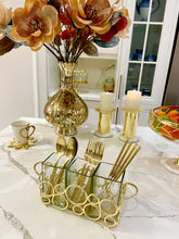 Load image into Gallery viewer, Cutlery Holder Gold Loop Design
