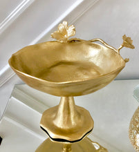 Load image into Gallery viewer, Gold Footed Bowl With Leaf Detail
